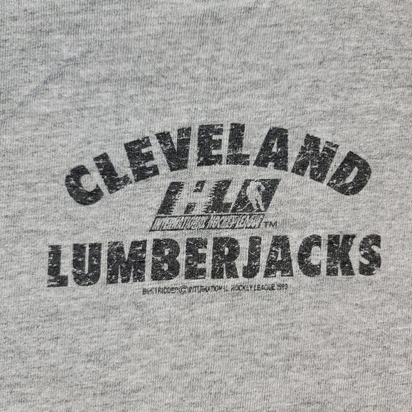 Vintage 90s CLEVELAND LUMBERJACKS T-Shirt XL IHL Hockey 1999 - Picture 3 of 7